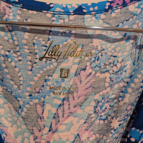 Women's Lilly Pulitzer Etta Short Sleeve Dress Barton Blue Star Gazing NWT Small - Picture 8 of 15